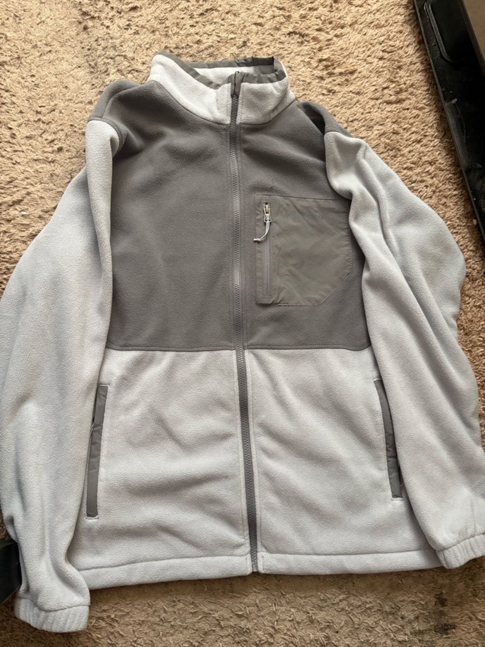 Columbia Women's Full Zipper Gray Fleece Jacket Long Sleeve Size L